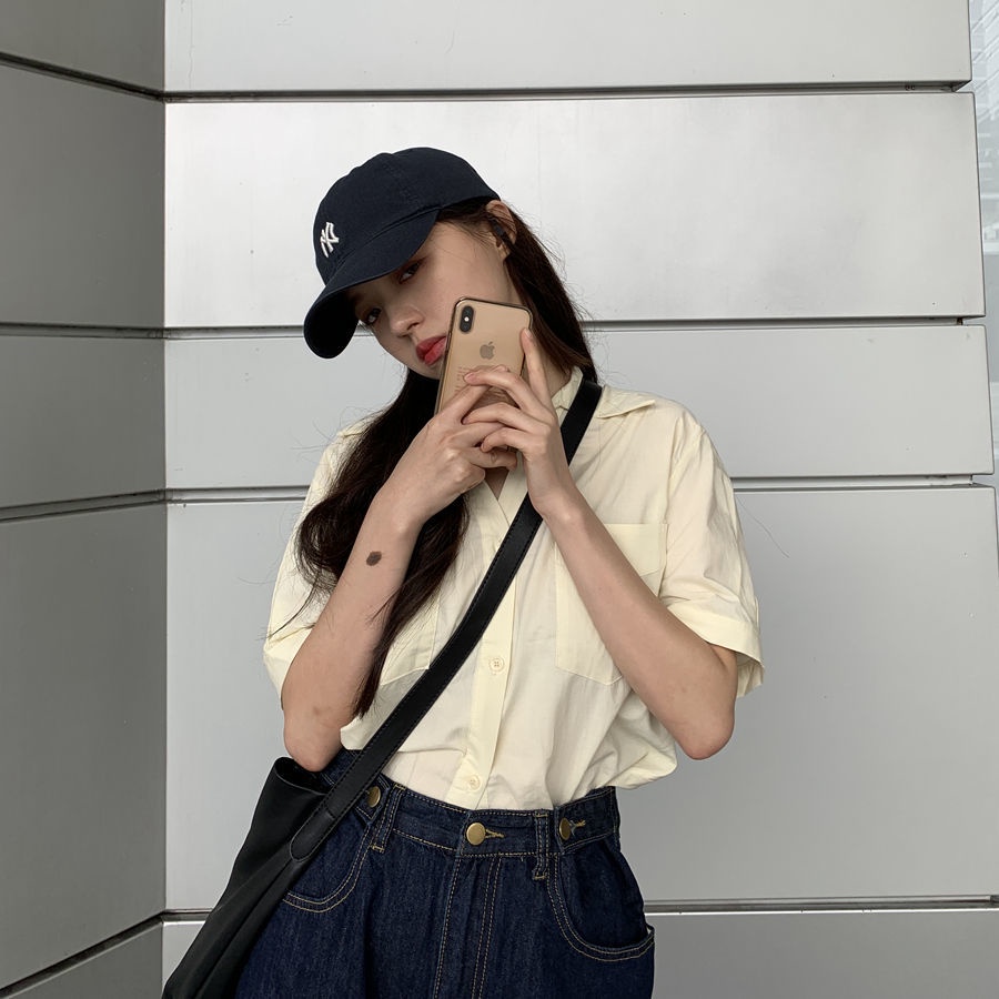 Quần short Denim lưng cao ống rộng thời trang Hong Kong