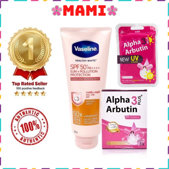 Combo Sữa Dưỡng Thể Chống Nắng Vaseline 50X Thái Lan 320ml SPF50++ Dưỡng Ẩm Trắng Da Body Ngày, Đêm