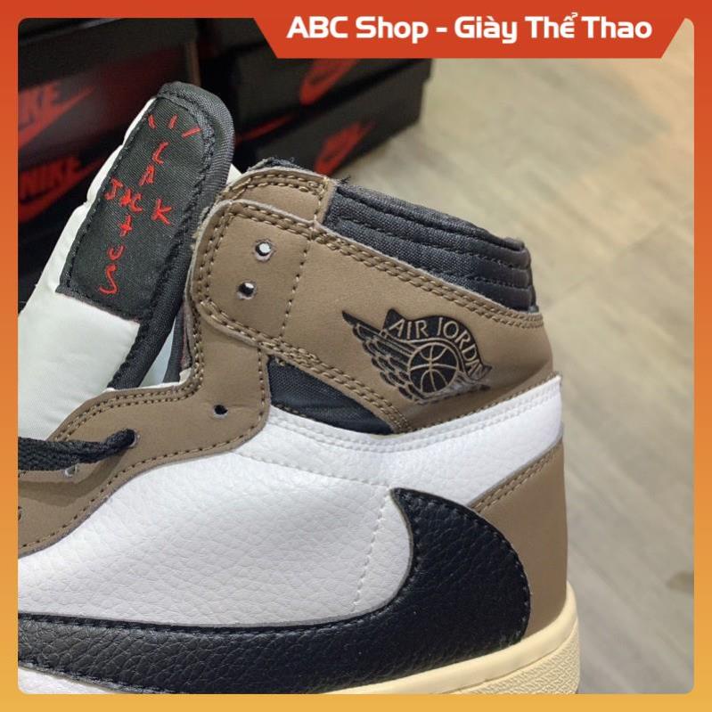 [FreeShip+ Hàng Cao Cấp] Giày Sneaker  jd1 travis scot full phụ kiện, Giầy Jd1 Nâu đen trắng hót trend