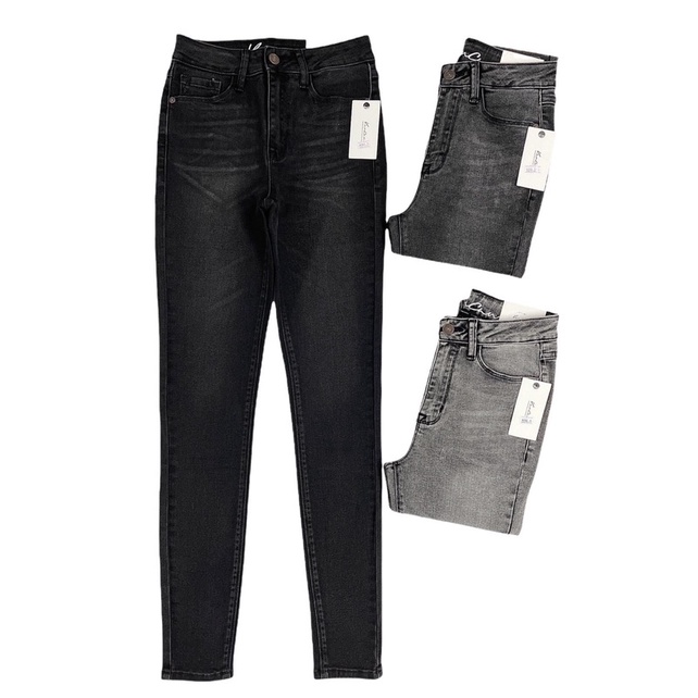 quần jeans xám from dài