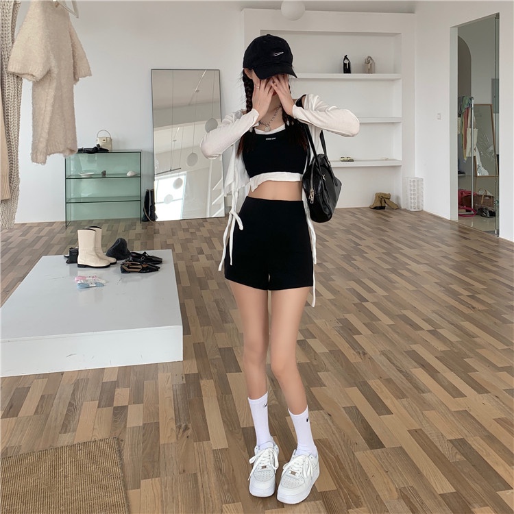 Quần đùi Xiaozhainv lưng cao thời trang mùa xuân cho nữ