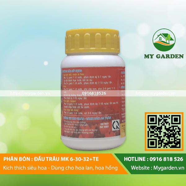 Phân bón lá Đầu Trâu MK 701 NPK 10-30-20, kích thích ra hoa, dạng bột, lọ 100gr, cho cây trồng - Hàng chính hãng