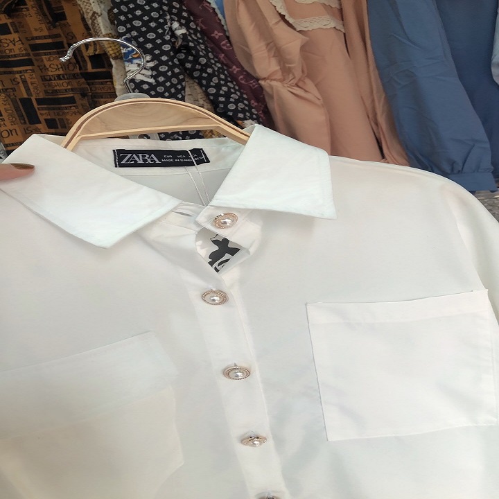 Áo sơ mi nữ dài tay, áo sơ mi nữ trắng Form rộng <65kg ,có TÚi và CÚC ngọc cao cấp, hàng LOẠI 1 | BigBuy360 - bigbuy360.vn