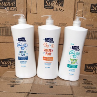 SỮA TẮM GỘI CHO BÉ SUAVE KIDS PURELY FUN SENSITIVE 3 IN 1 CHO DA NHẠY CẢM 828ML