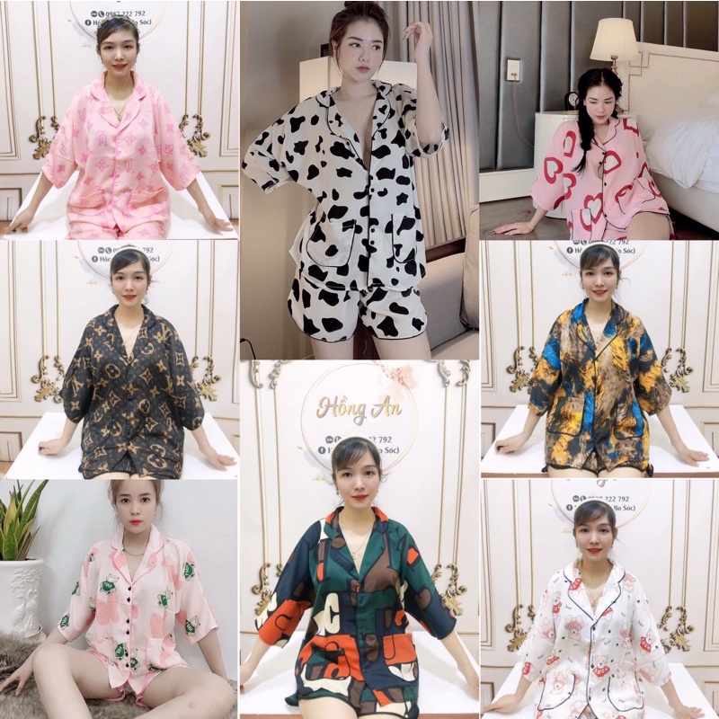 (Nhiều Mẫu Mới)Đồ Bộ PizamaBộ lụa Mặc Nhà Cánh Dơi Quần Sooc Lụa cao cấp Mát Mịn Đẹp Sang Chảnh [ẢNH THẬT +VIDEO]