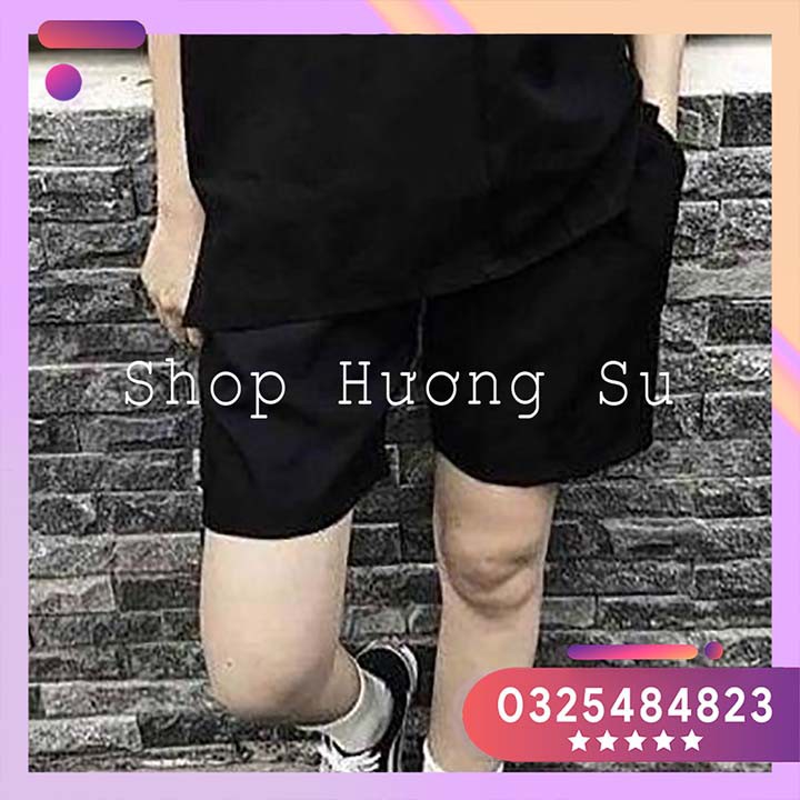 Unisex Quần Short Nam Nữ Cạp Chun Dây Rút Vải Kaki Cao Cấp-HươngSu (Q006)