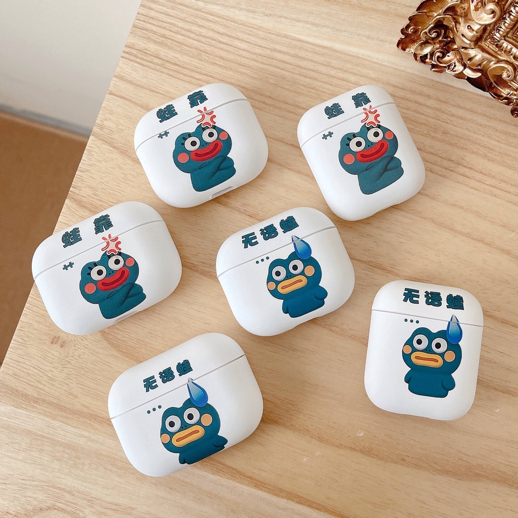 Vỏ Bảo Vệ Hộp Sạc Tai Nghe Airpods 3 Pro 2 3 Họa Tiết Chú Ếch Dễ Thương Ốp