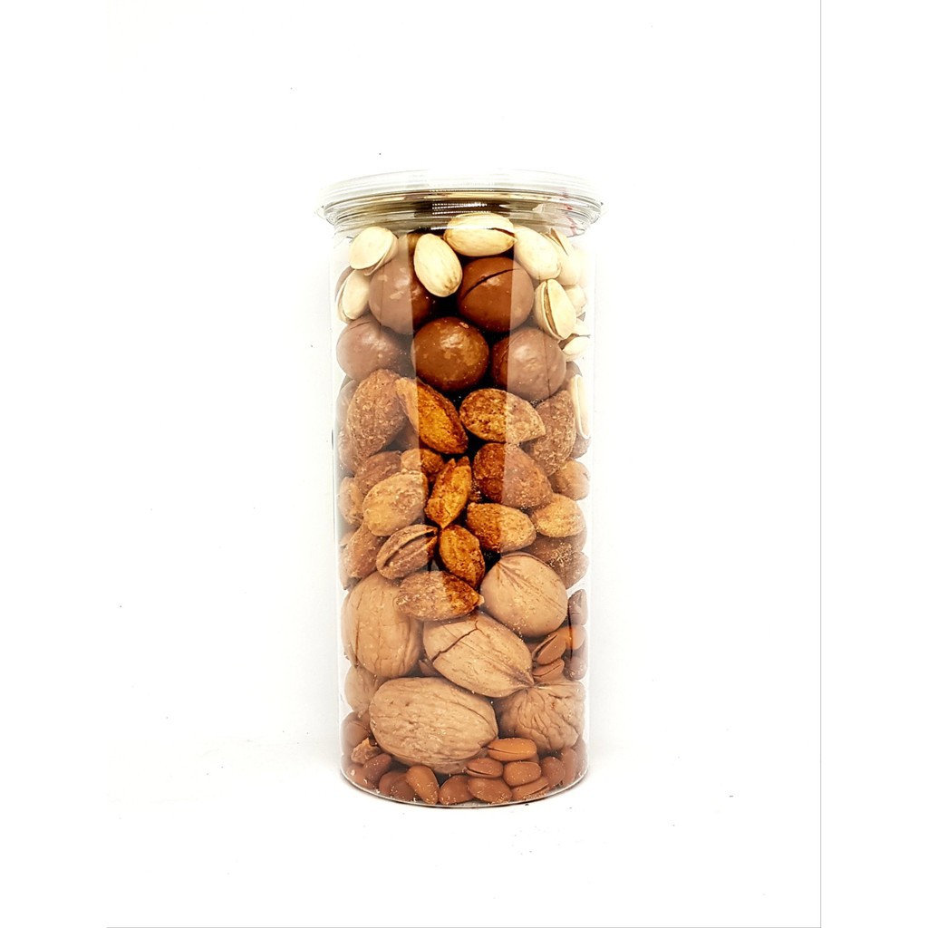 Mix Nuts 6 loại hạt (Óc chó, hạnh nhân, Thông Mỹ, macca, Hồ Đào, hạt dẻ cười)-Hộp 500gr