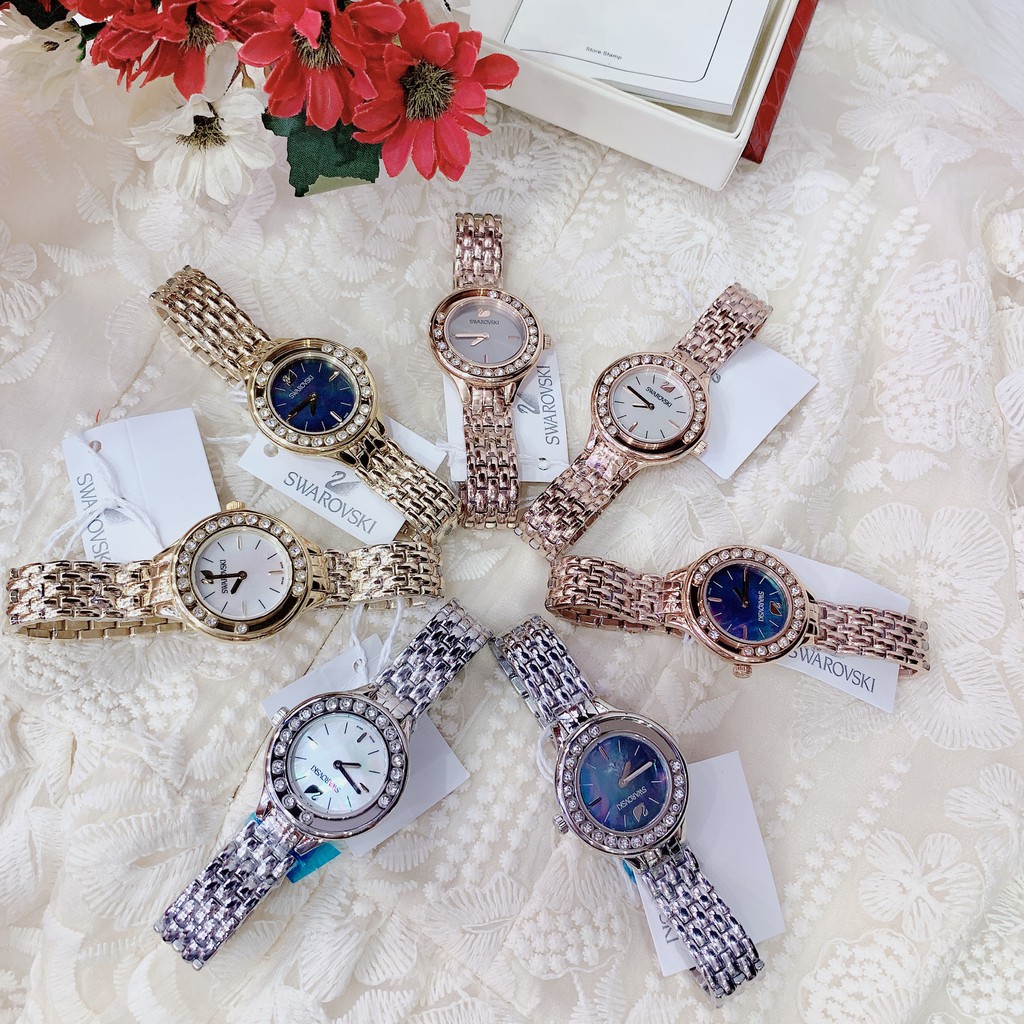 Đồng hồ nữ swarovski lovely mini , mặt xà cừ , size 32mm