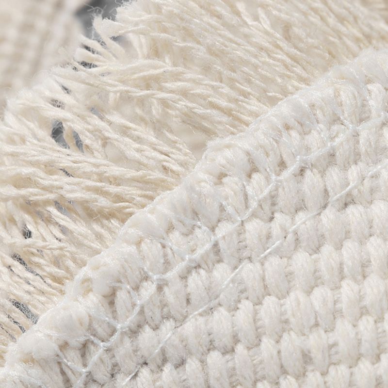 Thảm Trải Sàn Hình Tròn Phối Núm Tua Phong Cách Bohemian