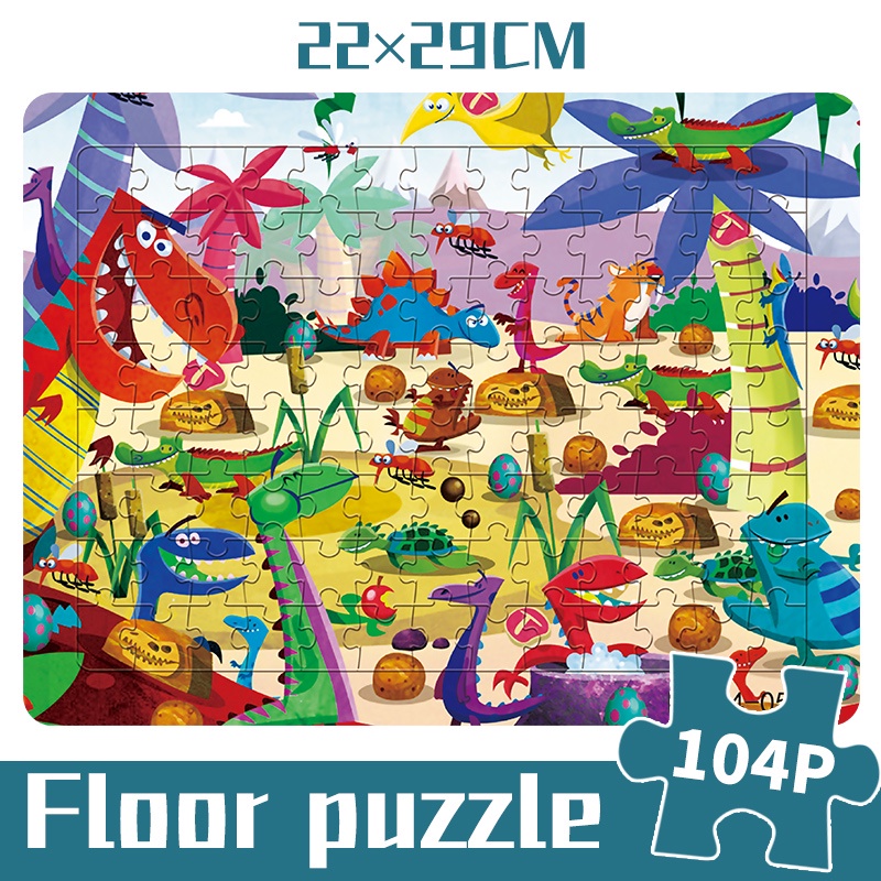 Bộ đồ chơi xếp hình khủng long hoạt hình gồm 104 mảnh cho bé