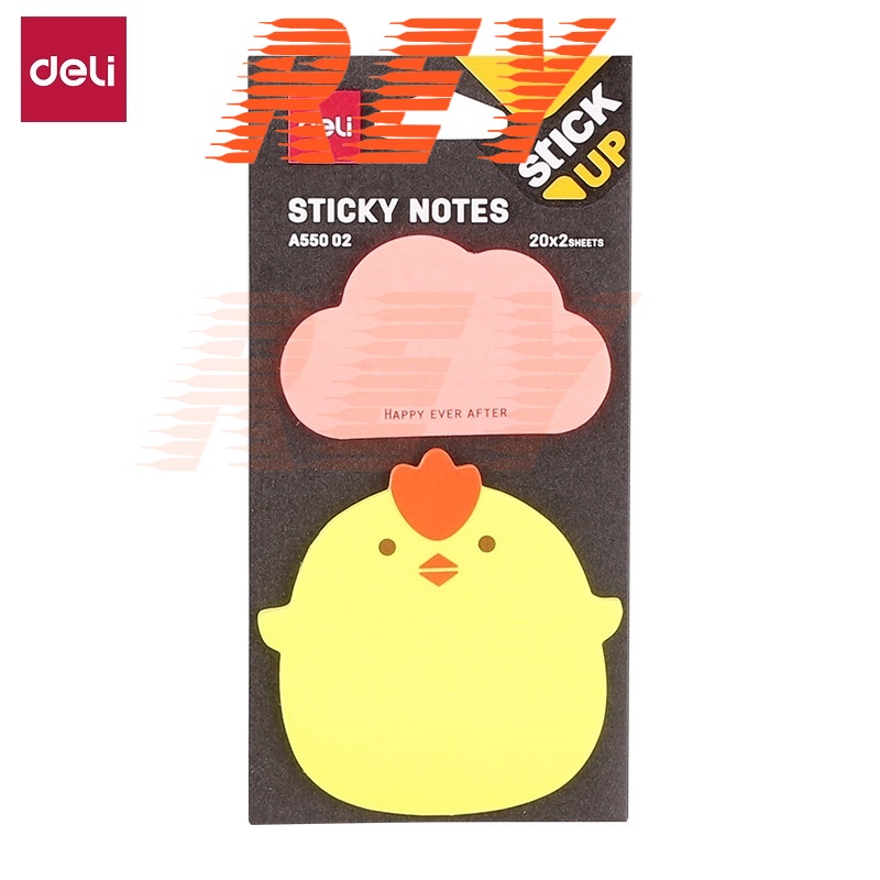 [Giao hỏa tốc] COMBO 2 xấp giấy ghi ghú hình cute DELI Sticky Notes - A55002