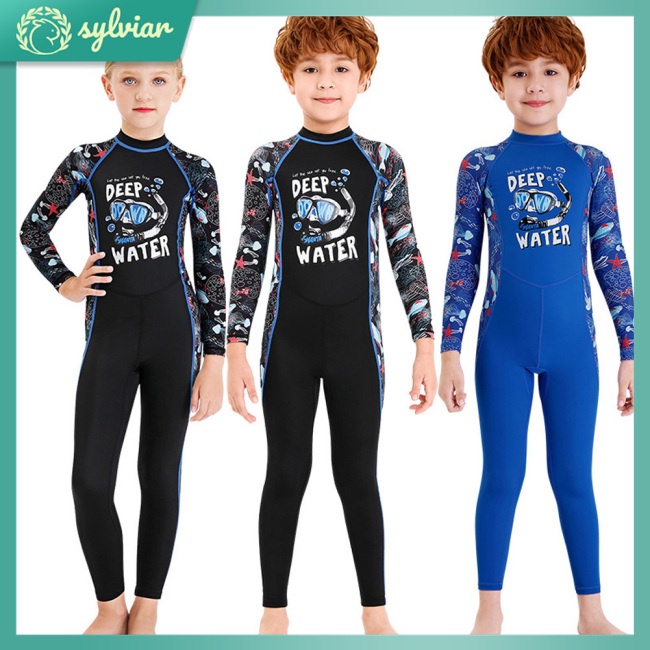 Bộ Đồ Bơi Lặn Dài Tay Khô Nhanh Chống Nắng UPF50+ Cho Bé