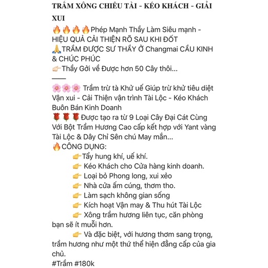 Trầm VIP xông chiêu tài Thái Lan