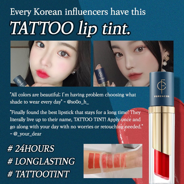 FORENCOS Lip Tattoo Clair Velvet Tint French Red Collection 4g | BigBuy360 - bigbuy360.vn