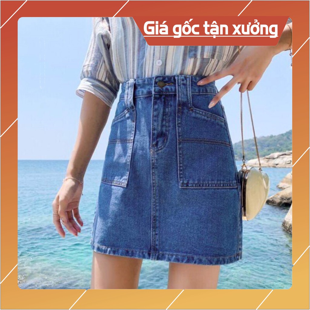 CHÂN VÁY JEAN DÁNG CHỮ A [CÓ LÓT TRONG]