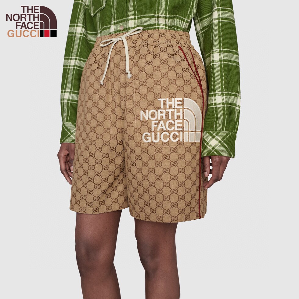 Quần Short Thể Thao Thêu Logo GUCCI X The North Face Chính Hãng 100% Cho Nam