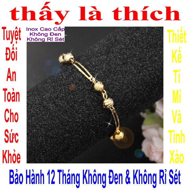 Lắc chân vàng cho bé cách điệu bi chạm khắc xinh xắn - An toàn cho trẻ - Cam kết 1 đổi 1 nếu hoen, gỉ sét
