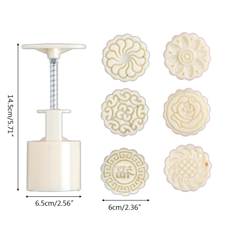 Set 6 Khuôn Làm Bánh Trung Thu 75g Hình Hoa Diy