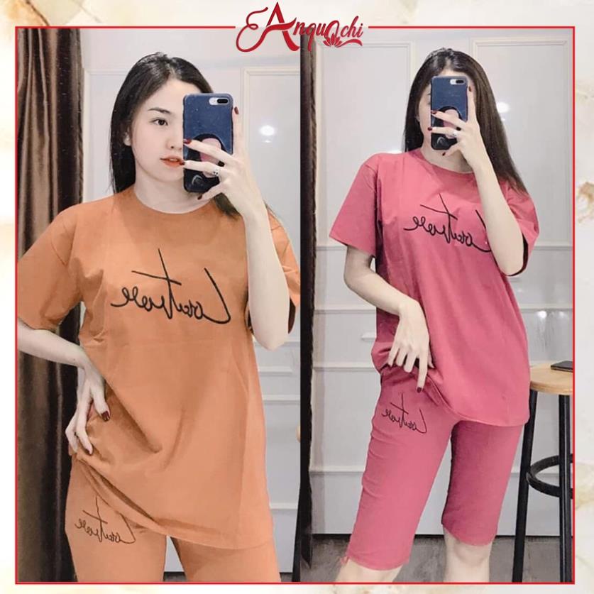 Đồ Bộ Nữ Mặc Nhà Anquachi Thể Thao Đẹp Thun Cotton Nữ Mặc Ngủ Ở Nhà Dễ Thương Quần Lửng Cute A036 ⚡