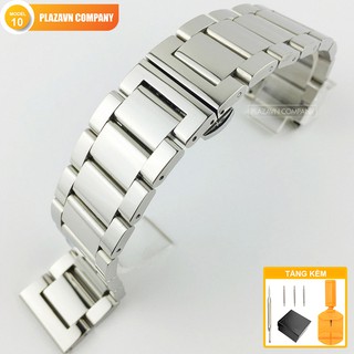 Dây đồng hồ thép không gỉ inox 316 model 07 kiểu khóa bấm chống han gỉ (18mm 20mm 22mm)