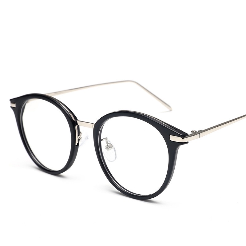 Kính Không Độ, Kính Giả Cận Dày Dặn Kim Loại 9065 chống ánh sáng xanh, UV400 Jolie Eyewear