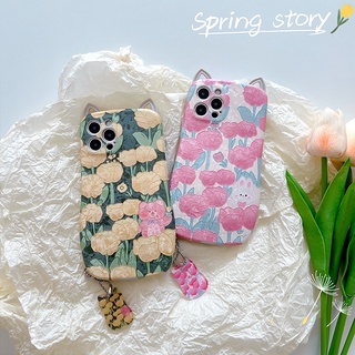 Ốp Điện Thoại TPU Mềm Hình Hoa Tai Mèo 3D Cho iPhone 14 13 11 12 Pro Max 12Pro 13Pro 14Pro 14Plus X XS Max XR 7 8 Plus
