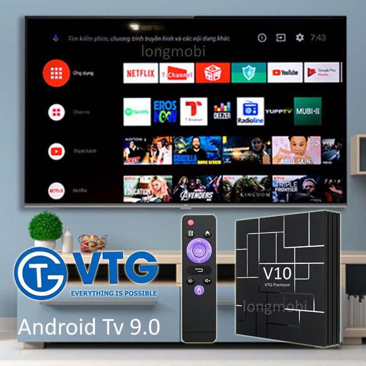 VTG V10 Premium RockChip RK3318 Ram4GB/32GB Android 9.0
