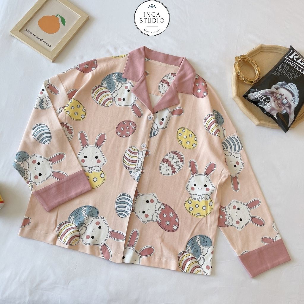 (QC loại 1) Đồ bộ Pyjama dài tay Cotton cao cấp INCA 19- Chất vải thoáng mát, họa tiết siêu xinh, nhiều size lựa chọn