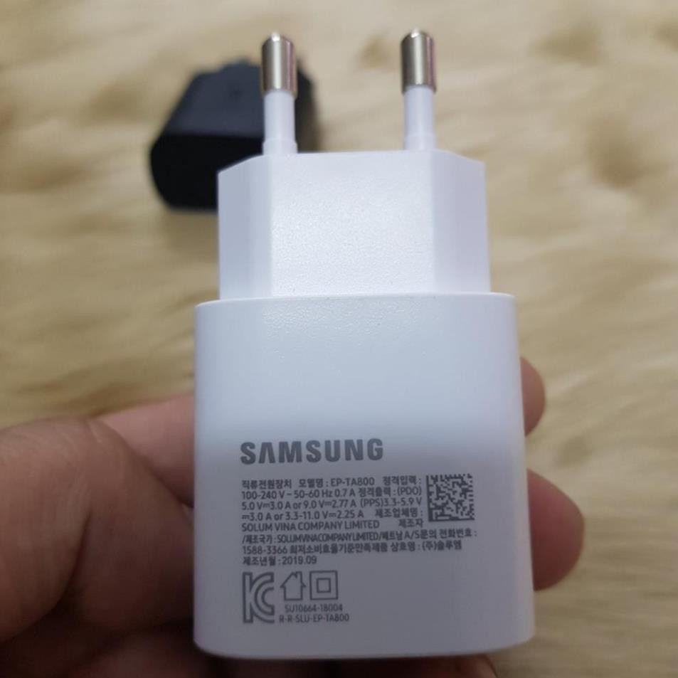 Bộ sạc nhanh Samsung note 10 25W type c to type c, bộ cáp sạc chính hãng- Bh 12 tháng lỗi 1 đổi 1