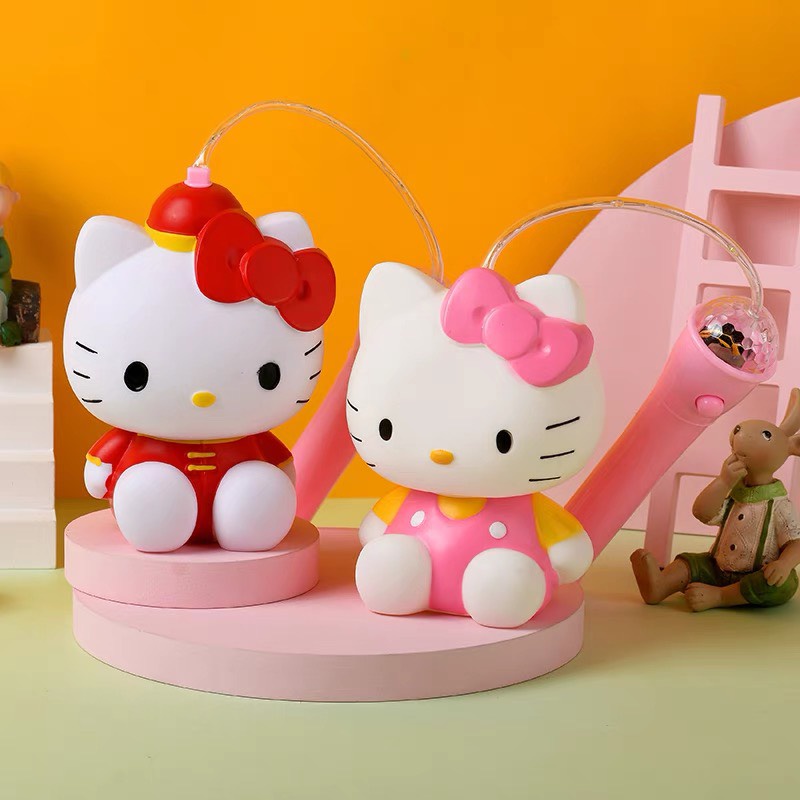 Đèn lồng trung thu hello kitty có đèn led phát sáng, có nhạc vui nhộn, khe nhét tiền tiết kiệm siêu dễ thương cho bé