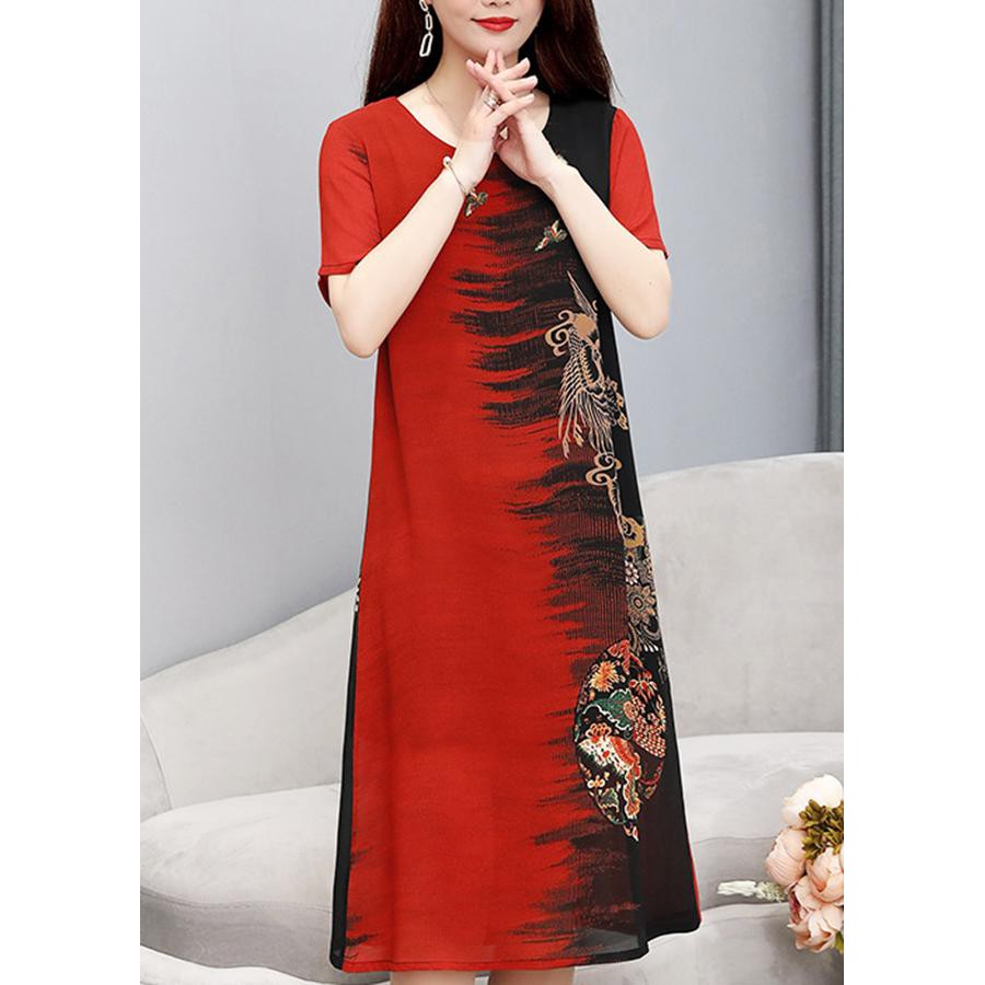 [SIZE M--> 4XL TỚI 78KG HÌNH THẬT ]  - ĐẦM SUÔNG SIZE LỚN, KIỂU ĐẦM SUÔNG TRUNG NIÊN IN HỌA TIẾT CHIM PHƯỢNG HOÀNG D3207