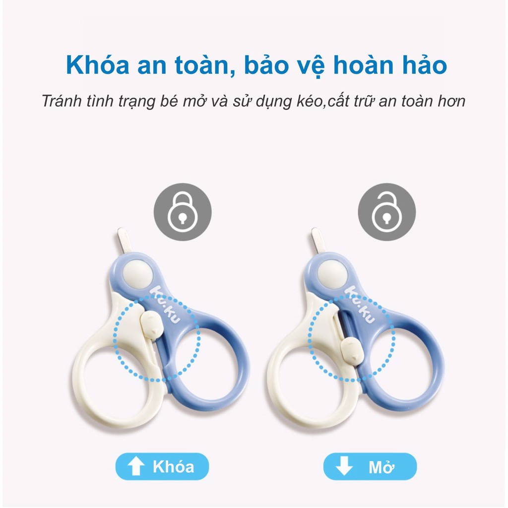 Kéo cắt móng tay an toàn cho bé từ sơ sinh kuku KU3034/3035