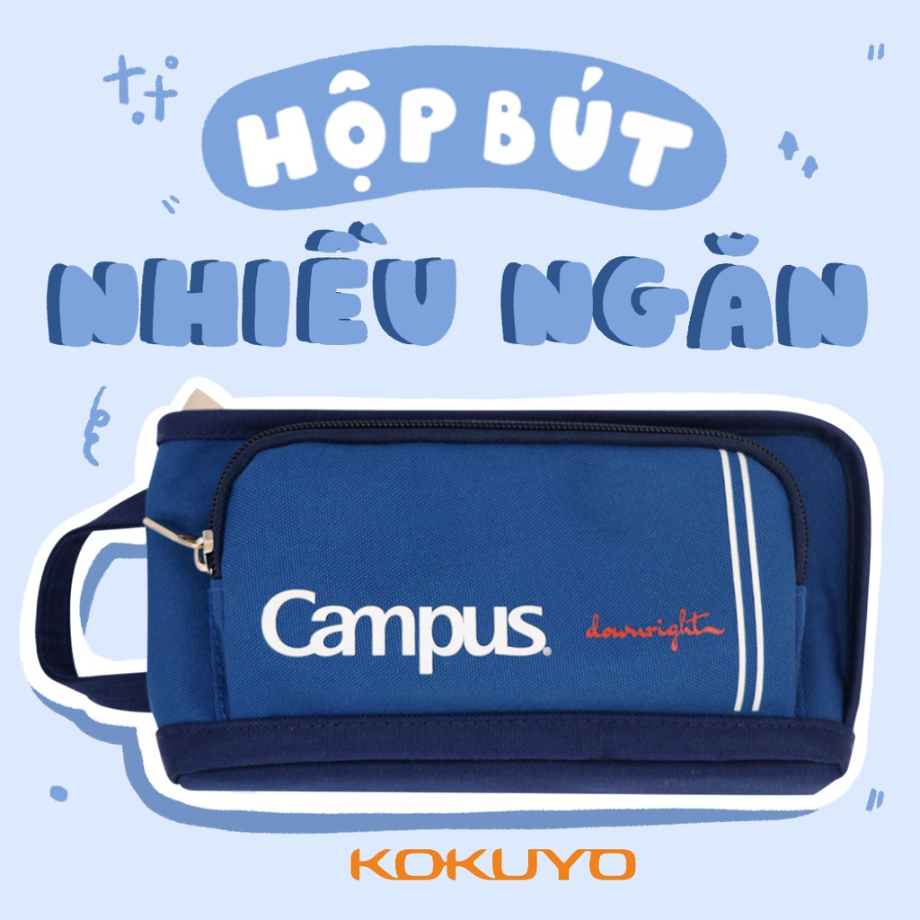 Hộp Bút Vải Canvas 2 Ngăn Campus Nhật Bản Cây Đầu To