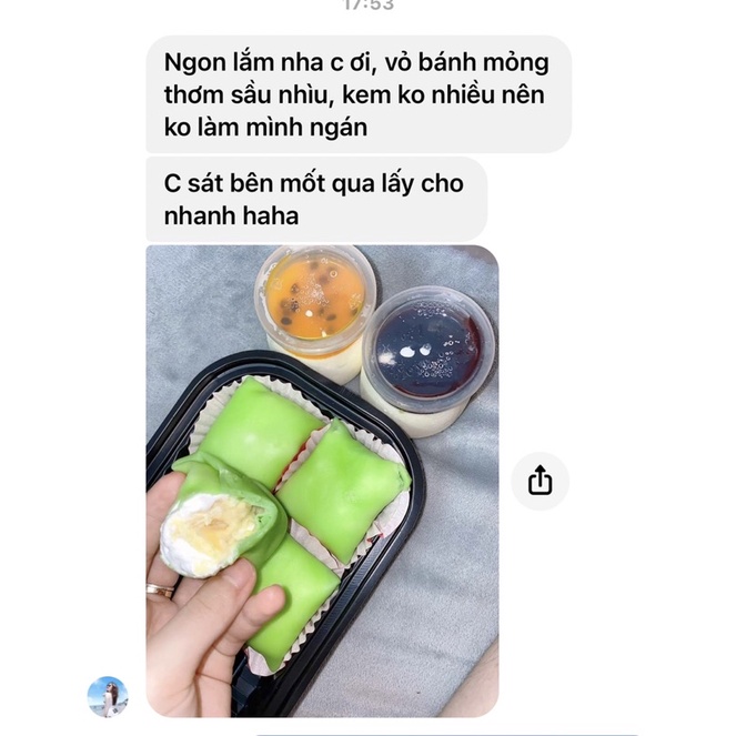 1 Cái Bánh Crepe Sầu Riêng - Bánh Crep Sầu Riêng - Bánh Khoai Môn - Bánh Crepe Xoài - Bánh mix đủ vị