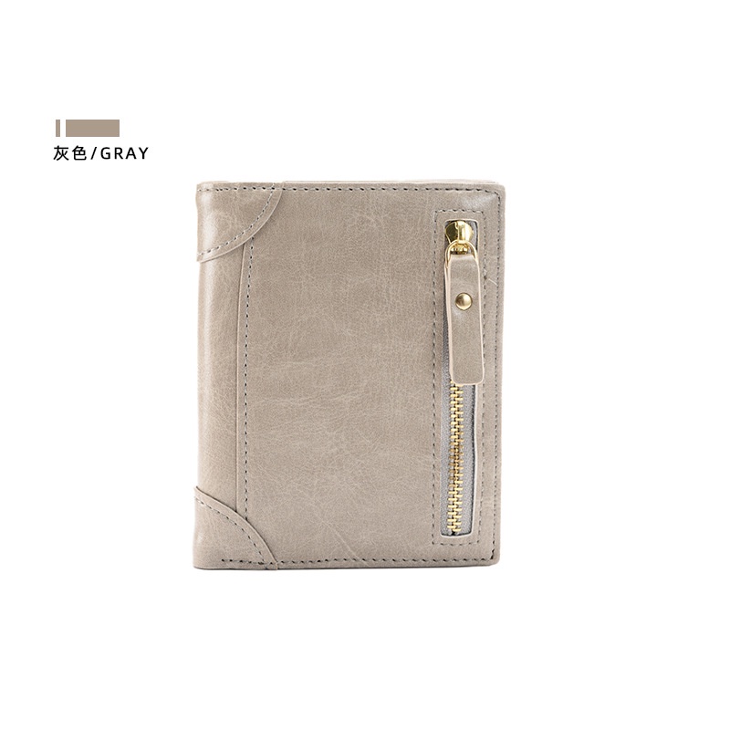 Ví Ngắn Dạng Gập Có Khóa Kéo Thời Trang Cho Học Sinh