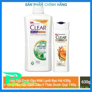 Dầu gội Clear bạc hà 630g KM khăn tắm hoặc chai nhỏ 140g