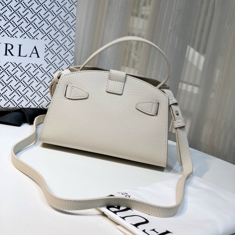 TNS - Túi xách da mềm thắt nơ Fulia mini top handle-màu trắng kem