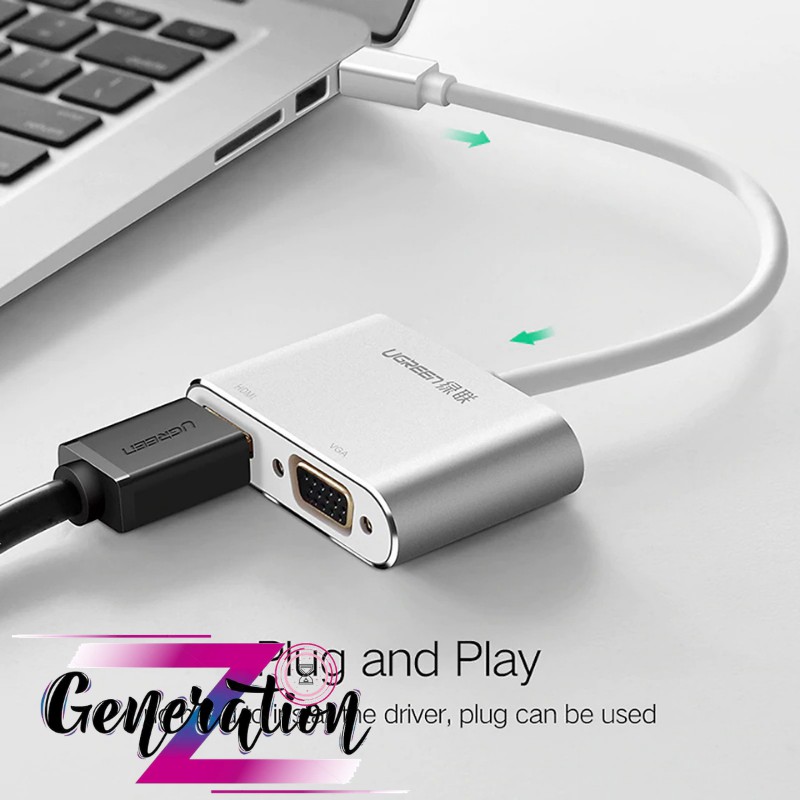 Cáp Thunderbolt - Mini Displayport to HDMI + VGA Ugreen 20422 - Hàng Chính Hãng