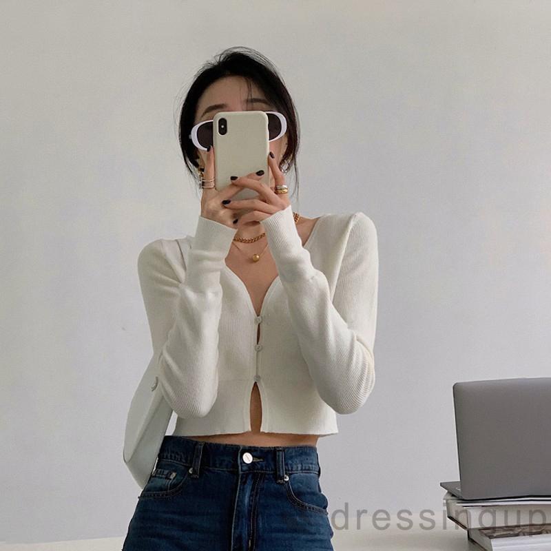 Áo Lửng Tay Dài Màu Trơn Cá Tính Cho Nữ | BigBuy360 - bigbuy360.vn