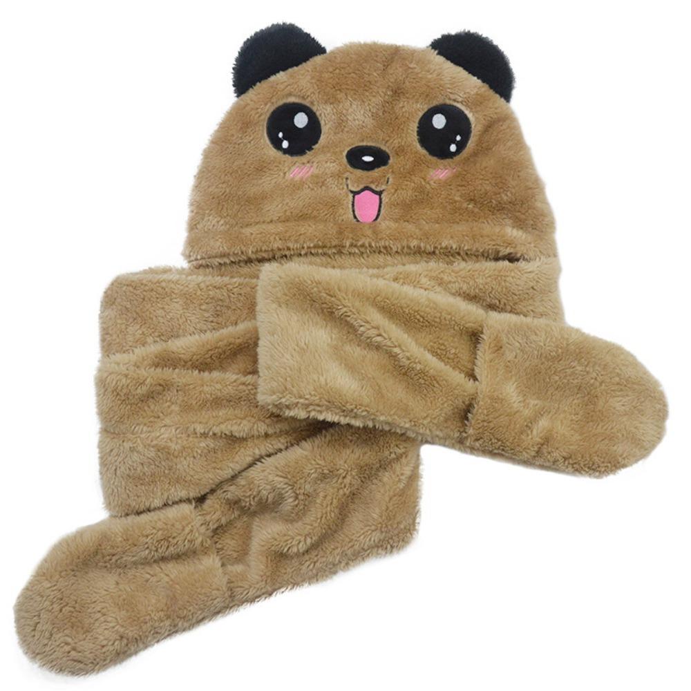 Bộ Khăn Choàng / Nón / Găng Tay Hình Gấu Trúc Dày Dặn Chống Gió Tiện Dụng