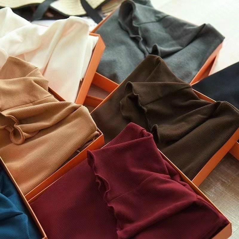 Áo giữ nhiệt nữ cao cổ màu trơn áo len giữ nhiệt nhún cổ và ống tay thời trang đẹp hàng cao cấp có h