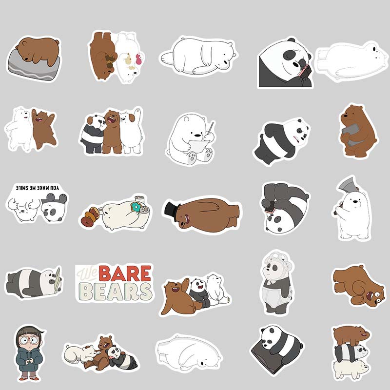 Bộ 50 Miếng Dán Hình Gấu Dễ Thương Chống Thấm Nước Dùng Trang Trí