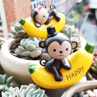 Bộ 2 con chuối khỉ khỉ ôm chuối phụ kiện tr.trí bánh