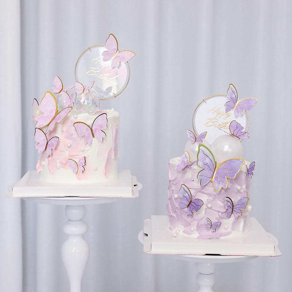 Topper Cắm Trang Trí Bánh Kem Hình Bươm Bướm