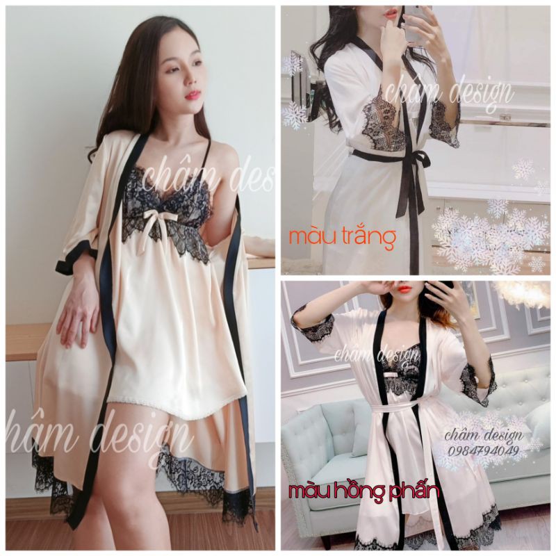 choàng ngủ các màu kết hợp ren mi đen . Giá 190k /1 choàng không kèm theo váy. Hàng thiết kế chuẩn