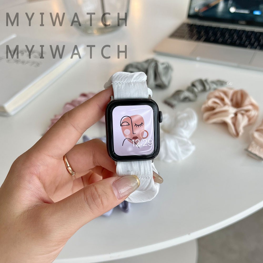 Set dây buộc tóc + dây đeo 4 màu tùy chọn thích hợp cho đồng hồ Apple Iwatch 7 6 5 Se 4 3 2 41/45/38/40/42/44mm