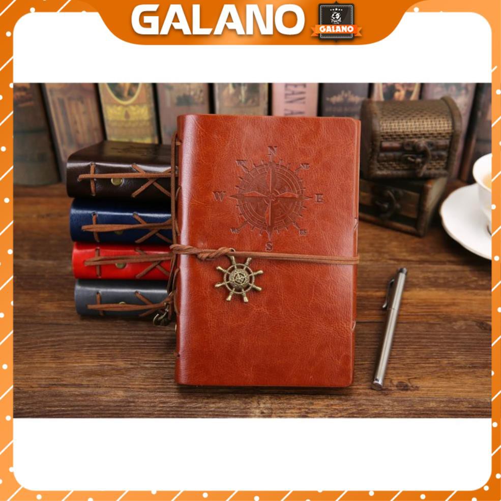 Sổ Tay Bìa Mềm Bằng Da Ghi Chép GALANO Bìa Còng Phong Cách Vintage Giấy Kraft SN-001044