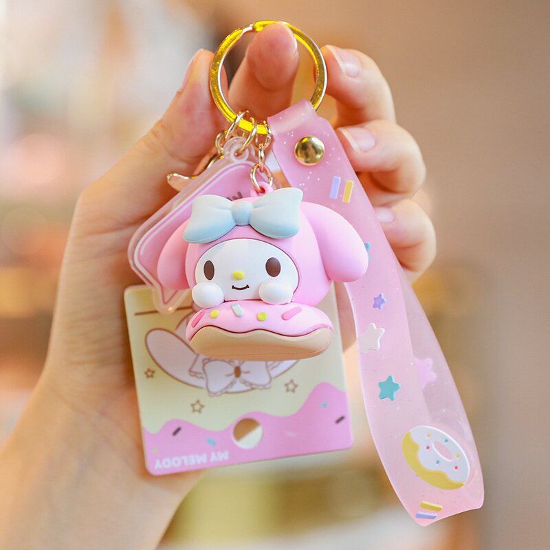 SANRIO Móc Khóa Bằng Silicon Hình Cinnamoroll My Melody Kuromi Dễ Thương Làm Quà Tặng Sinh Nhật