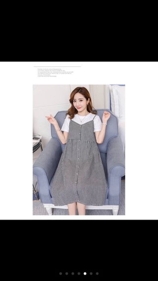 Váy bầu yếm liền( kèm ảnh thật)